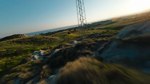 The Risk Of Flying Down A Mountain Stock Footage 265442959