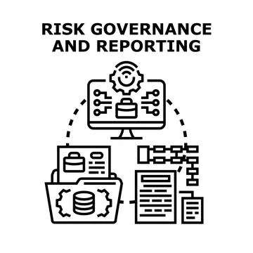 Risk governance planning and reporting concept icon Stock Illustration