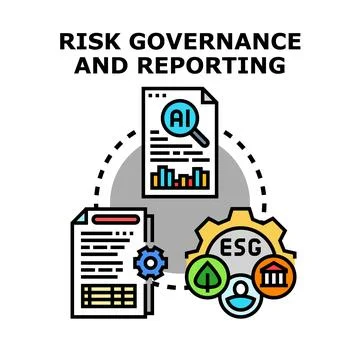 Risk governance reporting using artificial intelligence in organization Stockillustratie