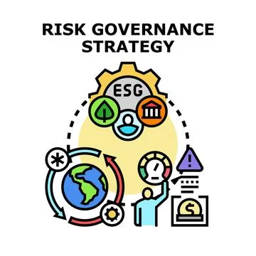 Risk governance strategy implementing esg principles Stockillustratie