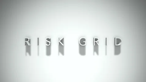 Risk grid 3D title animation with shadows on a white background Vídeo Stock 297516192