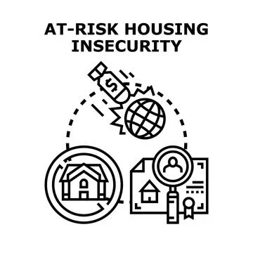 At risk housing insecurity concept vector illustration Stock Illustration