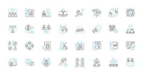 Risk Ideas linear icons set. Uncertainty, Hazard, Vulnerability, Ambiguity 库存插图