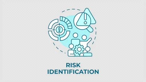 Risk identification blue concept icon animation Stock Footage 341021539