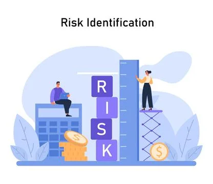 Risk Identification concept. Strategic evaluation of financial uncertainties Stockillustratie