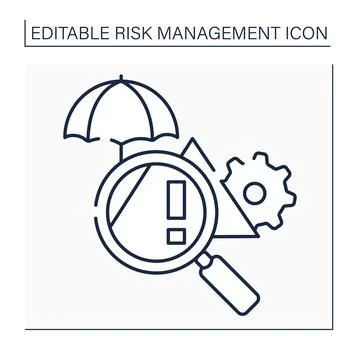 Risk identification line icon Stock Illustration