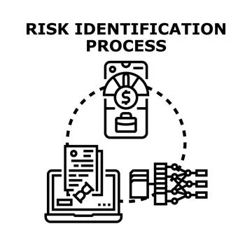 Risk identification process analyzing business financial data 스톡 일러스트