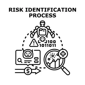 Risk identification process and vulnerability analysis Illustrazione stock