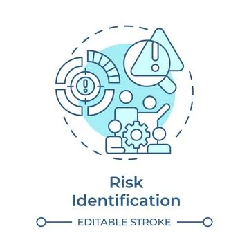 Risk identification soft blue concept icon Stock-Illustration