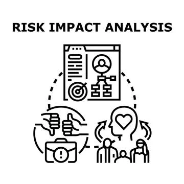 Risk impact analysis and assessment process concept Stockillustratie