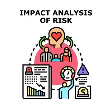 Risk impact analysis managing business financial danger イラスト素材