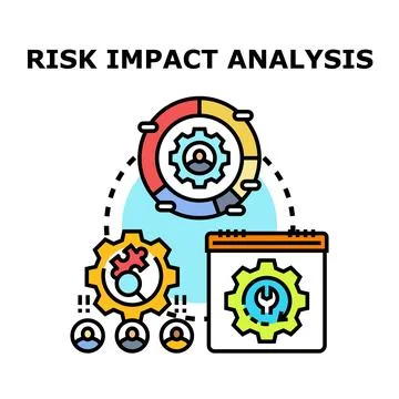 Risk impact analysis process concept illustration Stock Illustration