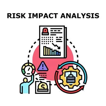 Risk impact analysis process concept illustration 스톡 일러스트