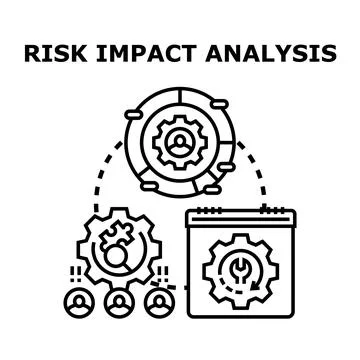 Risk impact analysis process concept illustration 스톡 일러스트