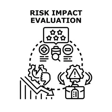 Risk impact evaluation assessing business threat management Stock Illustration