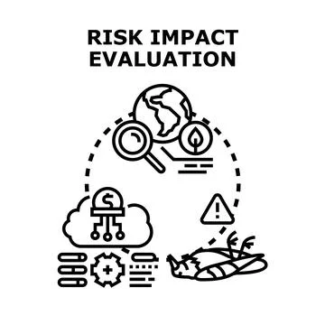 Risk impact evaluation assessing global business disaster 库存插图