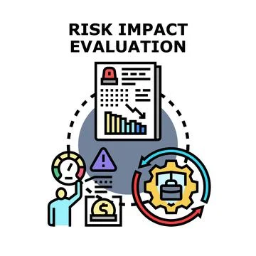 Risk impact evaluation process and assessment management 库存插图