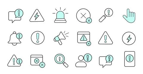 Risk indication line icon set, alert. イラスト素材