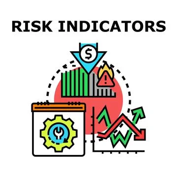 Risk indicators identifying financial crisis management concept 스톡 일러스트
