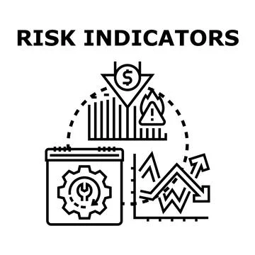 Risk indicators identifying financial crisis management concept Stockillustratie