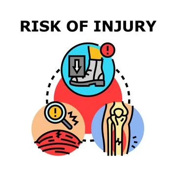 Risk of injury concept vector icon illustration Illustrazione stock