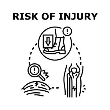 Risk of injury concept vector icon illustration Stock Illustration