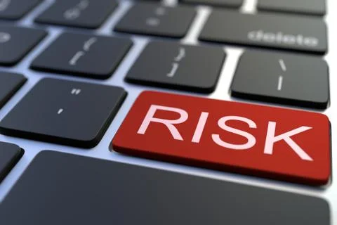 RISK key on computer keyboard. 3D rendering Stock Illustration