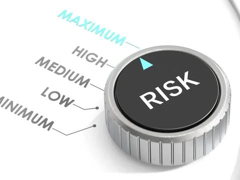 Risk knob turn to maximum Stock Illustration