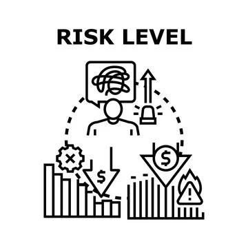 Risk level evaluating managing financial operations problems 스톡 일러스트