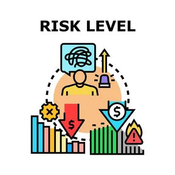 Risk level evaluating managing financial operations problems Stock Illustration