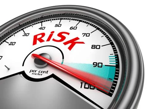 Risk level hundred per cent conceptual meter Stock Illustration