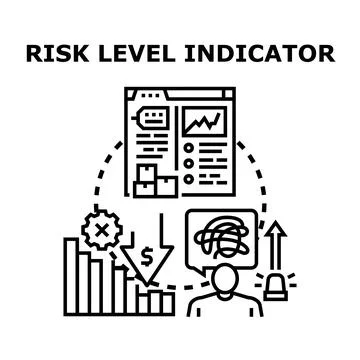 Risk level indicator concept analyzing business data 库存插图