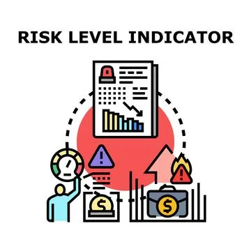 Risk level indicator measuring business financial analysis 库存插图