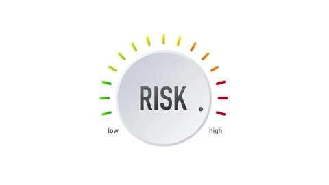 Risk level indicator with white background and green screen options Stock Footage 315456169