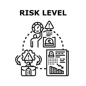 Risk level measuring and management process concept Stockillustratie