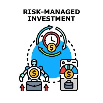 Risk managed investment concept using artificial intelligence Stock Illustration