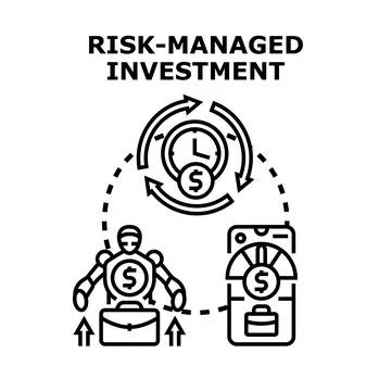 Risk managed investment concept using artificial intelligence Stock Illustration
