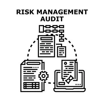 Risk management audit process and business evaluation Stockillustratie