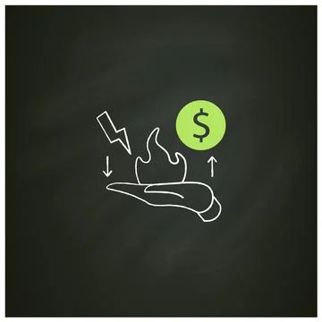 Risk management chalk icon Stock Illustration