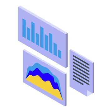Risk management chart icon isometric vector. Business process Stock Illustration