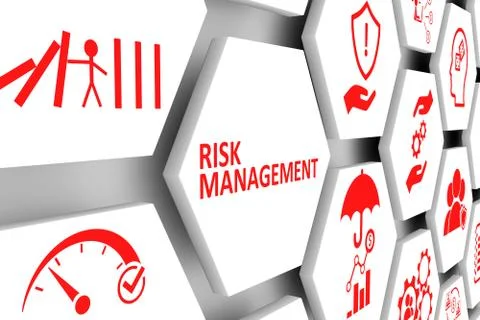 RISK MANAGEMENT concept cell background 3d illustration Stockillustratie