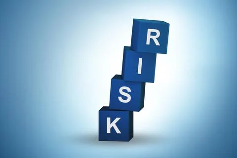 Risk management concept with cubes stack Illustrazione stock