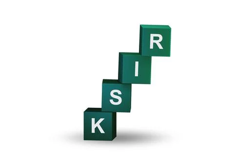 Risk management concept with cubes stack Stock Illustration