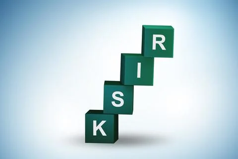 Risk management concept with cubes stack Stock Illustration
