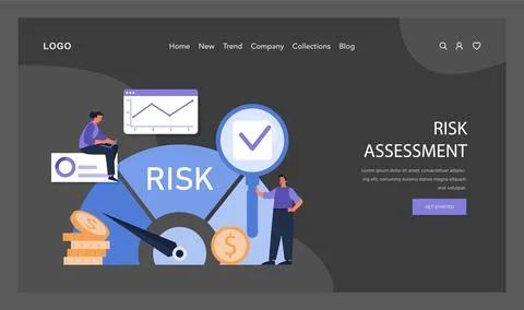 Risk Management concept. Focused on evaluating financial uncertainties Stock Illustration