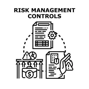 Risk management controls mitigating business financial risks 스톡 일러스트