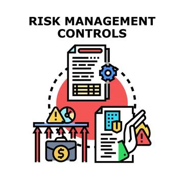 Risk management controls mitigating business financial risks Stock Illustration