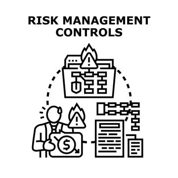 Risk management controls protecting financial data system 스톡 일러스트