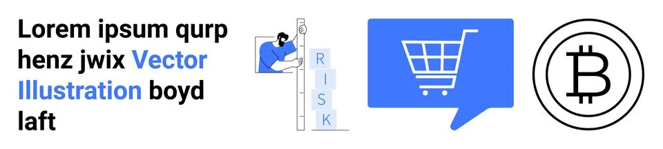 Risk Management, E-Commerce Solutions, and Cryptocurrency Integration for B.. Stock Illustration
