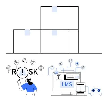 Risk management, e-learning, software applications, workflow systems, online  Stockillustratie